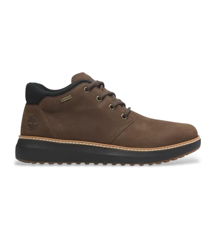Timberland para hombre. TB0A6A8NW071 Botas chukka de piel con membrana de Gore-Tex Hudson Road marrón oscuro (41.5), Plano, Cordones, Casual