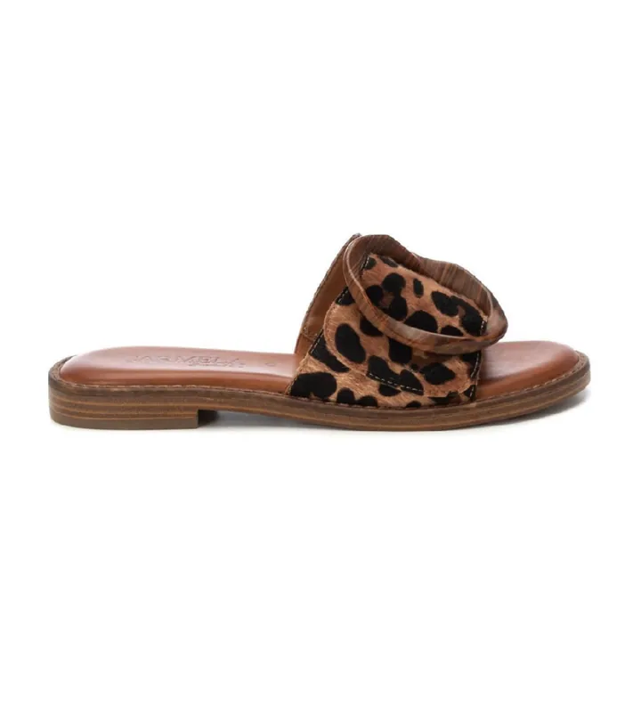 Carmela para mujer. 16241504-LEOPARDO Sandalias 162415 marrón (36), Plano, Ninguno, Casual, Animal print