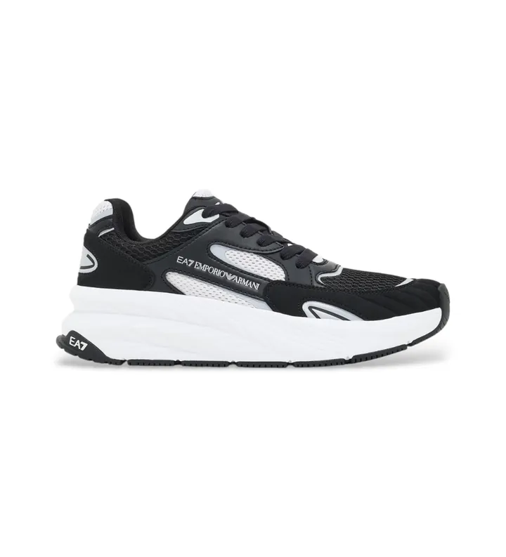 EA7 unisex. 7X000342_AF18617 Zapatillas Crusher Sonic Mix negro (35 1/3), Plano, Cordones, Casual, Deportivo