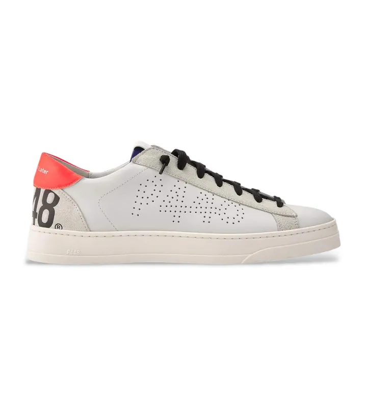P448 para hombre. S25JACKC103 Zapatillas de piel Jack C 103 blanco (42), Plano, Cordones, Casual