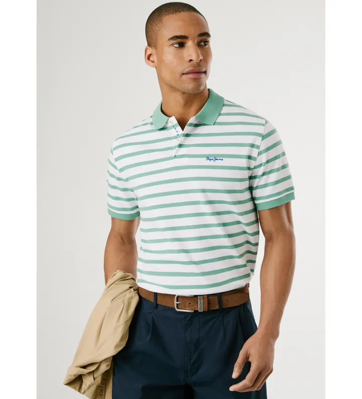 Pepe Jeans para hombre. PM542305 Polo River verde (L), Casual, Algodón, Manga corta
