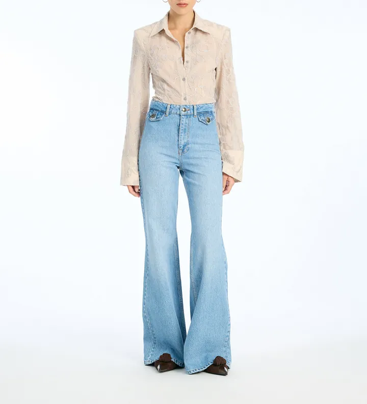 Rotate para mujer. 1151681321 Jeans Marissa azul (26), Casual, Denim, Algodón Orgánico, Sostenible