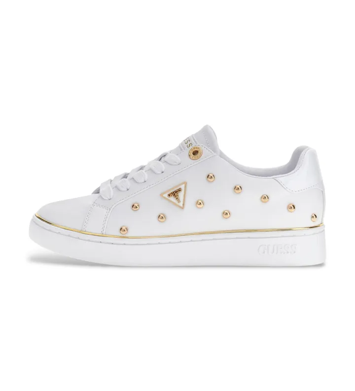 Guess para mujer. FLPBONELE12 Zapatillas Bonitah con tachas blanco (36), Plano, Cordones, Casual