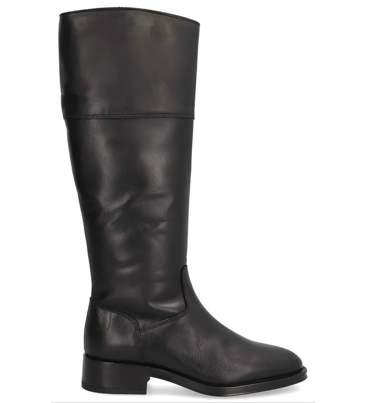 Alpe para mujer. 534208 Botas de piel Couture negro (36), Plano, Cremallera, Casual