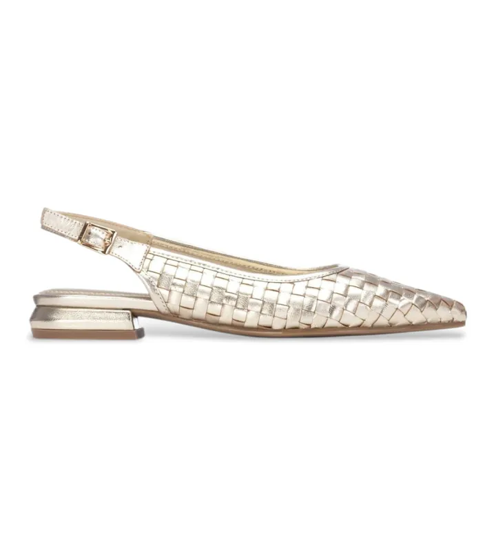 Carmela para mujer. 16317602-ORO Bailarinas de Piel 163176 dorado (36), Plano, 1 a 3cm, Hebilla, Casual, Fiesta