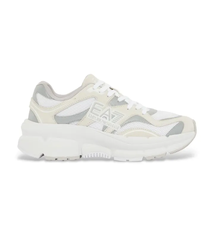 EA7 unisex. X8X237_XK425 Zapatillas Crave blanco (40), Plano, Cordones, Casual