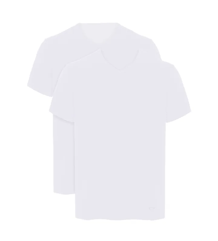 Emporio Armani para hombre. EM000392_AF24322 Set 2 Camisetas blanco (L), Homewear, Algodón, Manga corta