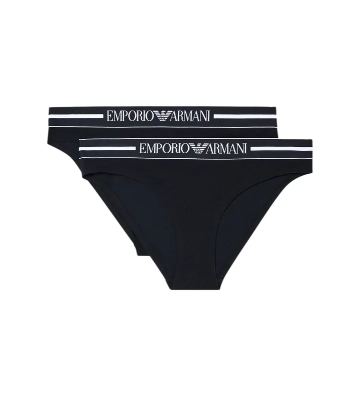 Emporio Armani para mujer. EW000403_AF19023 Set 2 Bragas Day negro (L), Homewear, Algodón