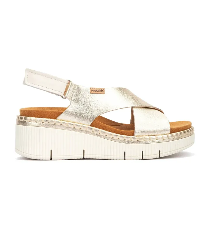 Pikolinos para mujer. W0K-0606CLC1 Sandalias de piel Gomera plateado (40), Plata, 5 a 8cm, Hebilla, Casual
