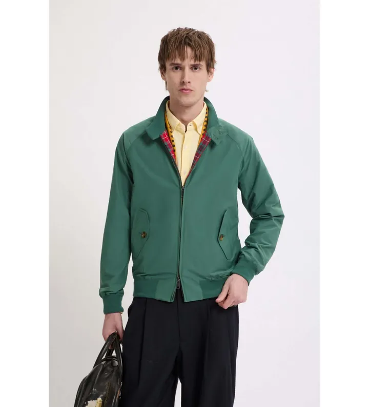 Baracuta para hombre. BRCPS0001BCNY1 Chaqueta Harrington G9 verde (3XL), Casual, Poliéster