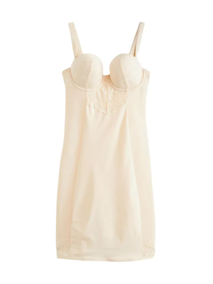 Next Vestido de corpiño piel