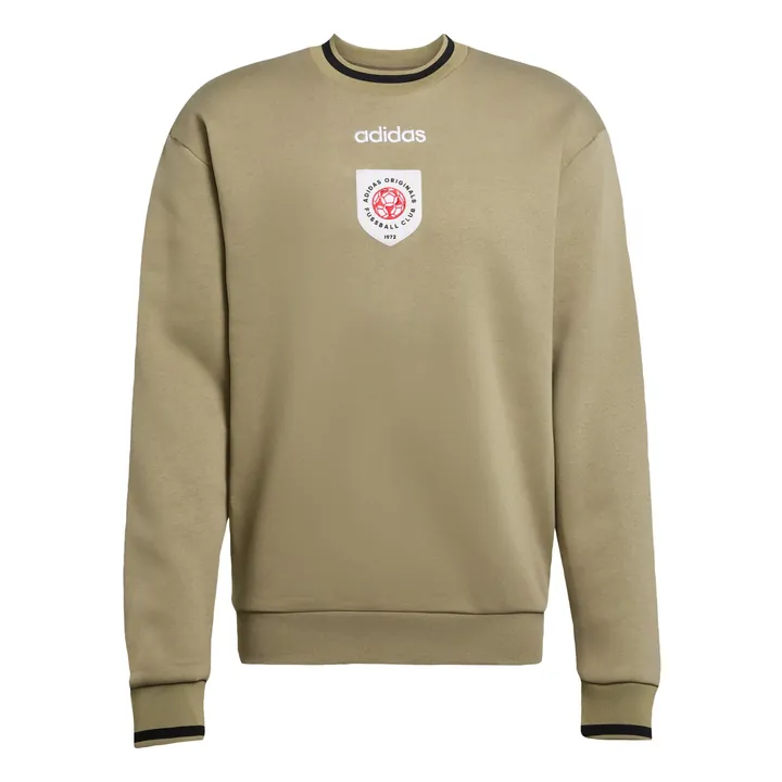 ADIDAS ORIGINALS Sudadera 'Badge Crewneck'  caqui / rojo / negro / blanco