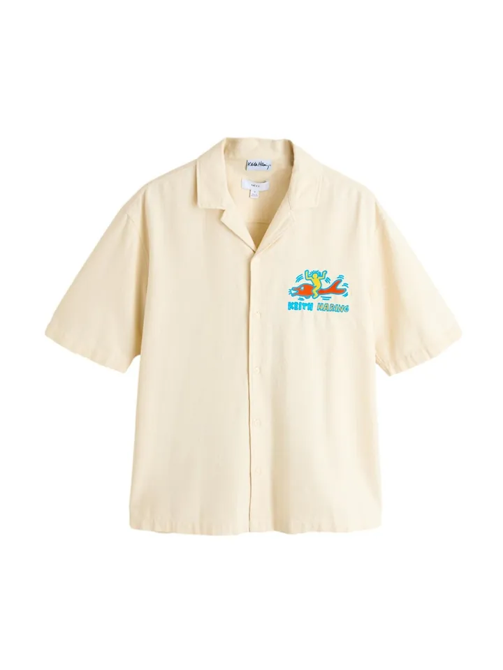 Next Camisa  ecru / azul / amarillo / verde