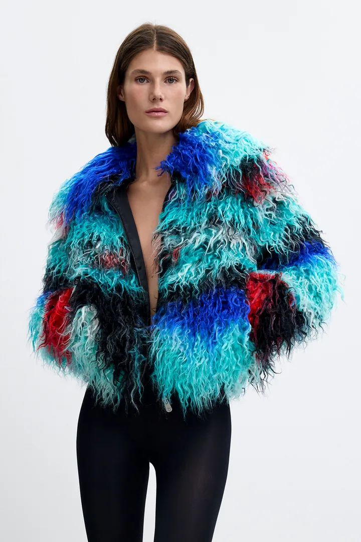 Desigual, Abrigo Pelo Largo Lacroix, Mujer, L