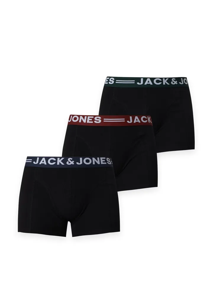 JACK & JONES Calzoncillo boxer 'SENSE' azul oscuro / marrón oscuro / verde oscuro / negro