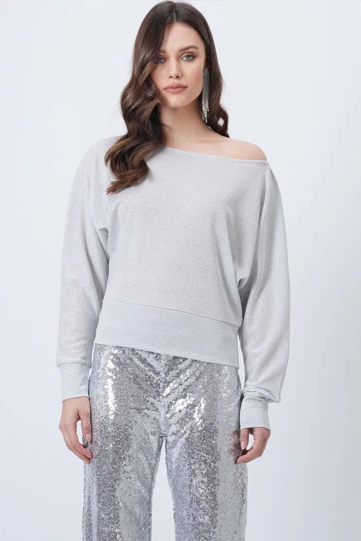 Trend Alaçatı Stili Camiseta  gris claro