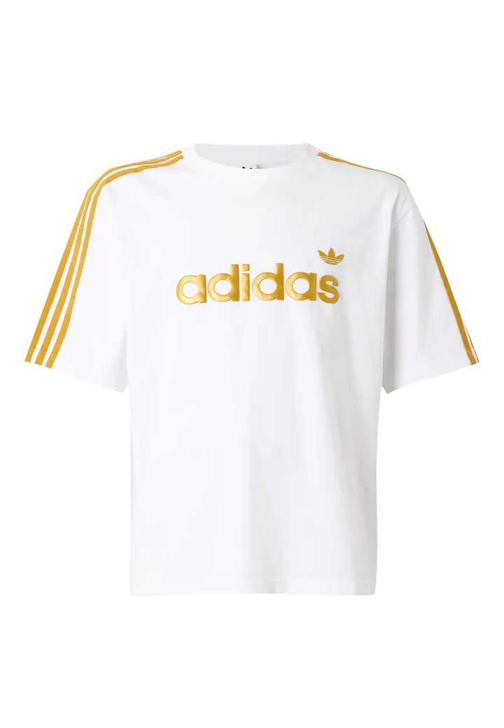 ADIDAS ORIGINALS Camiseta 'LNR' oro / blanco