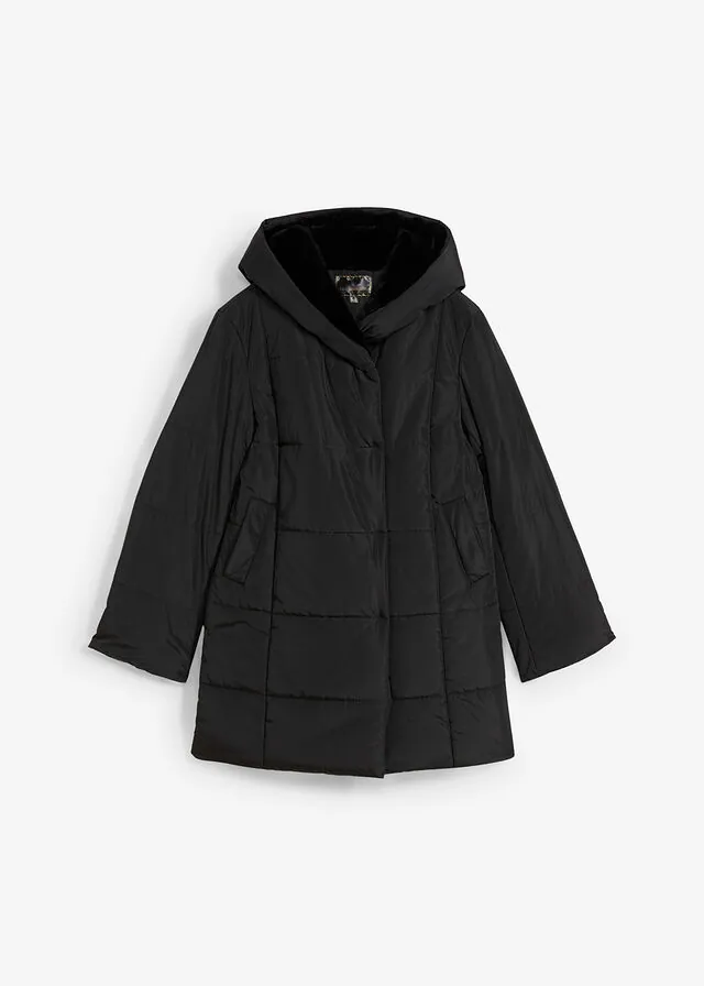 Chaqueta guateada con ribete de piel sintética