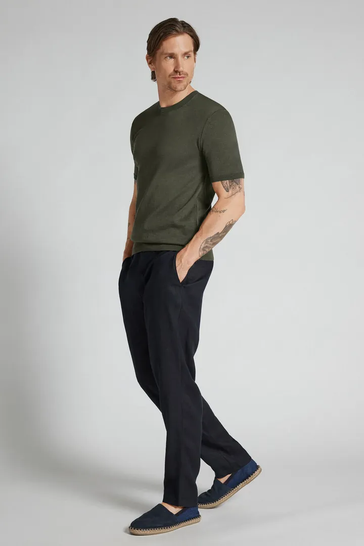 Intimissimi Camiseta de Punto de Algodón Jaspeado Hombre Natural Tamaño L
