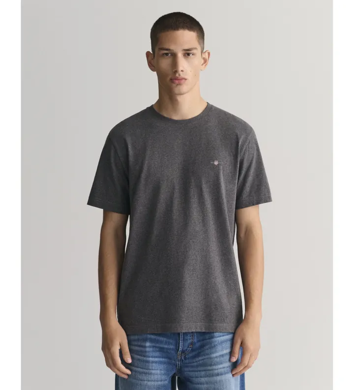 Gant para hombre. 2003184 Camiseta escudo gris oscuro (L), Casual, Algodón, Manga corta