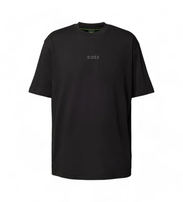 BOSS para hombre. 50519368 Camiseta casual negro (L), Algodón, Manga corta