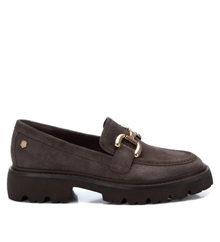 Carmela para mujer. 16195204-GRIS Mocasines de piel 161952 gris (36), Plano, Ninguno, Casual