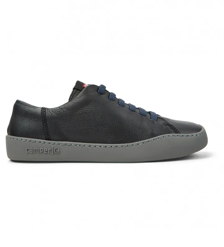 Camper para mujer. K200877-031 Zapatillas de Piel Peu Touring negro (36), Plano, Cordones, Casual