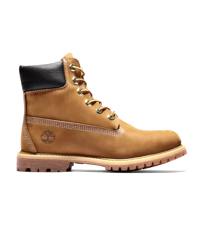 Timberland para mujer. TB1103602141 Botas de piel impermeables con cierre de cordones 6 Inch Premium marrón (36 W), Plano, Casual, Sostenibl