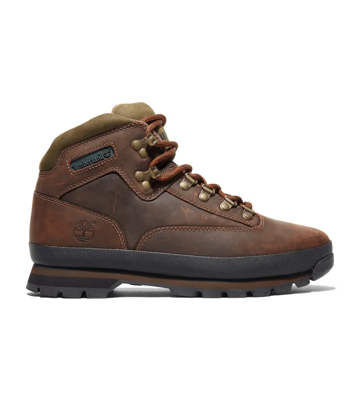 Timberland para hombre. TB0951002141 Botas de piel de montaña con cordones Euro Hiker marrón (45), Plano, Casual