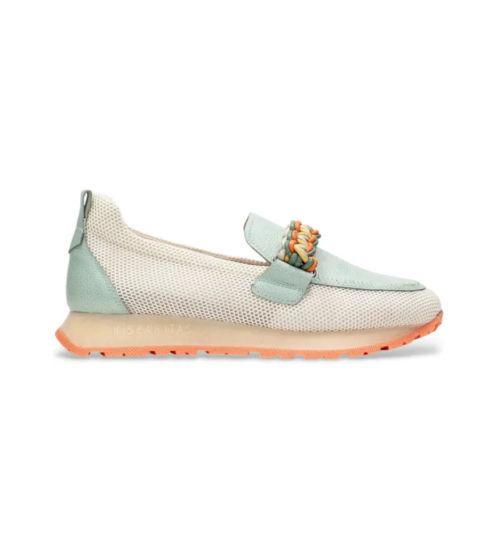 Hispanitas para mujer. HV253948 Zapatillas Kansas beige (36), Piel, Plano, 1 a 3cm, Ninguno, Casual, Multicolor