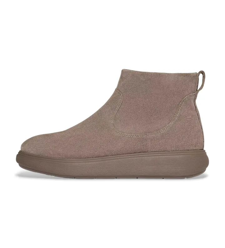 Fitflop para mujer. E35-076 Botines de ante con cremallera IQ-Comff taupe (36), Plano, Casual