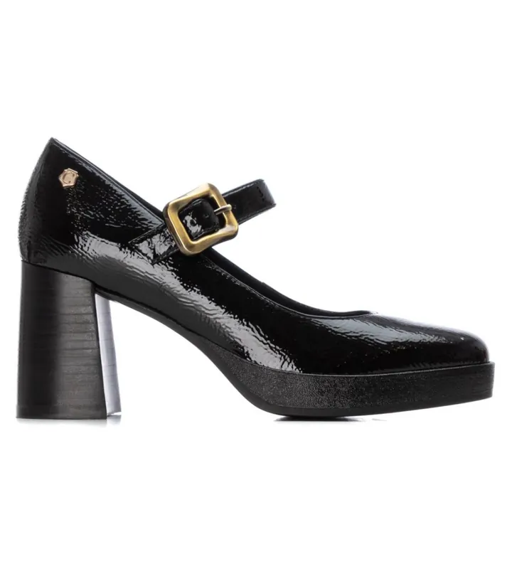 Carmela para mujer. 16253503-NEGRO Zapatos de piel 162535 negro (36), 5 a 8cm, Hebilla, Casual