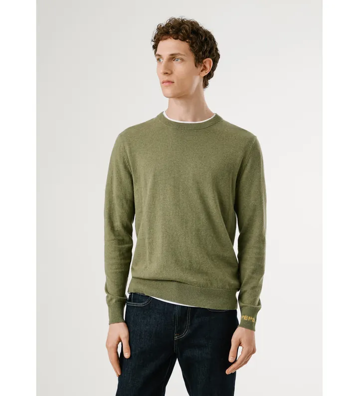 Pepe Jeans para hombre. PM7000013 Jersey Andre verde (L), Casual, Algodón