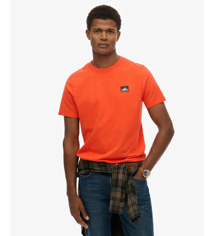 Superdry para hombre. M1012239A Camiseta Great Outdoors Emb Relajada rojo (L), Casual, Algodón, Manga corta