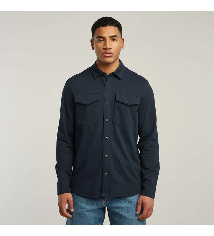 G-Star para hombre. D26765-C784-C742 Camisa Jersey Marine Pockets marino (L), Casual, Algodón, Manga larga