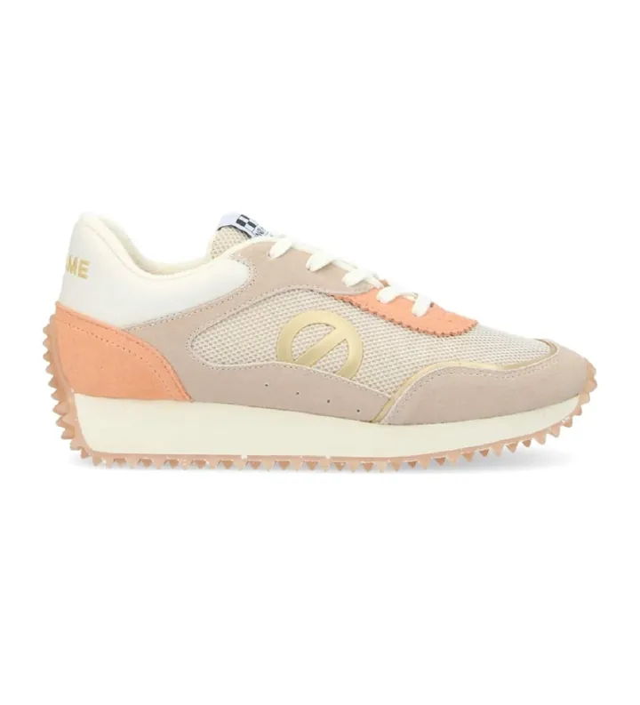 NO NAME para mujer. LNIAVE0 Zapatillas de piel Punky Jogger en beige (37), Plano, Cordones, Casual, Deportivo