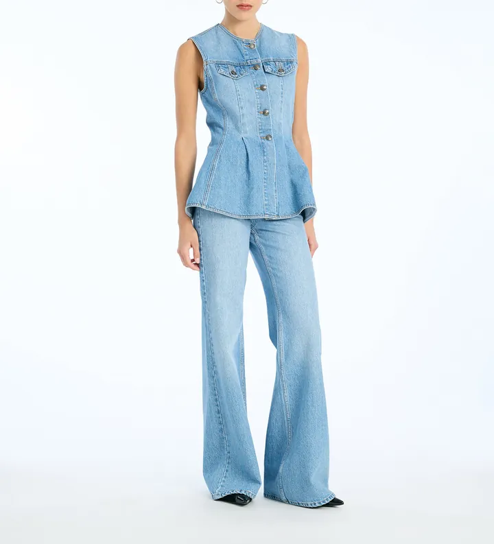 Rotate para mujer. 1151671321 Top Zoey azul (36), Casual, Sin mangas / Tirantes, Algodón Orgánico, Sostenible
