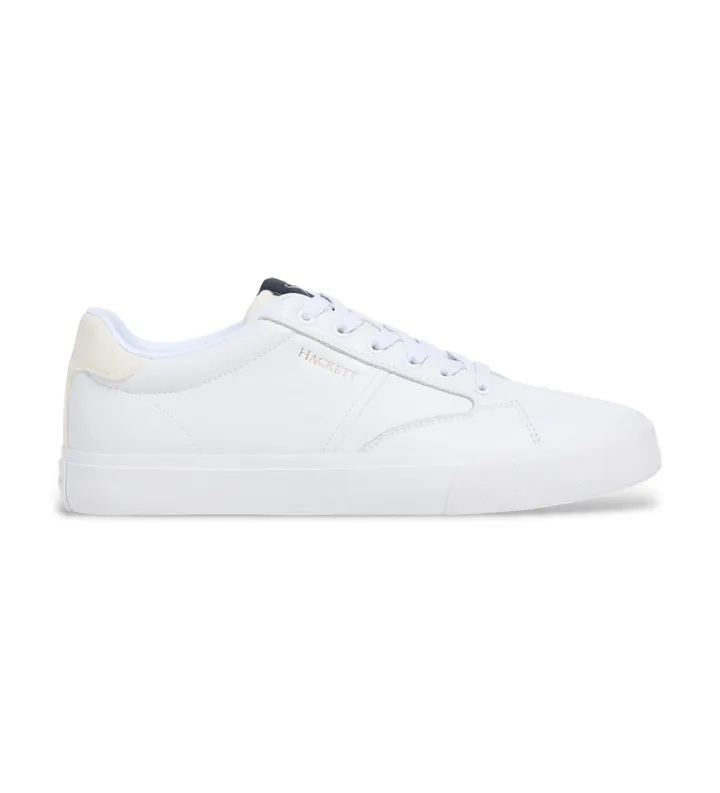 Hackett London para hombre. HMS200066 Zapatillas de Piel Blake Adventure blanco (41), Plano, Cordones, Casual