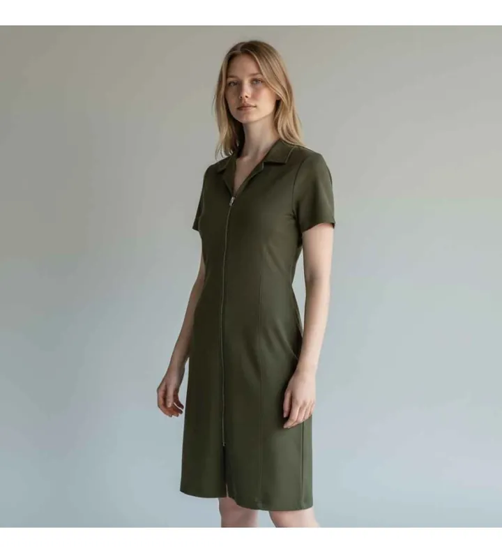 G-Star para mujer. D28665-E406-995 Vestido Soft Sculpt Fit Flare verde (31/32), Casual, Viscosa, Manga corta