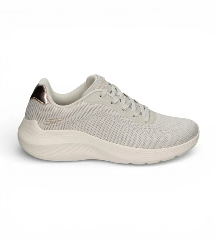 Skechers para mujer. 117679 Zapatillas Bobs Squad Waves Current Look beige (36), Plano, Cordones, Casual