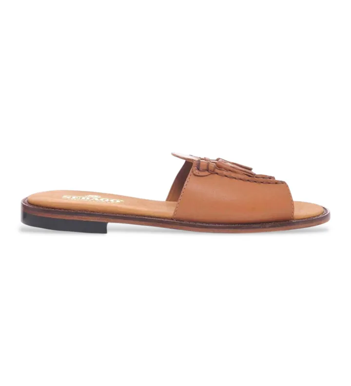 Sebago para mujer. 72127QW Sandalias de piel Will Slide Pop marrón (37), Plano, Ninguno, Casual