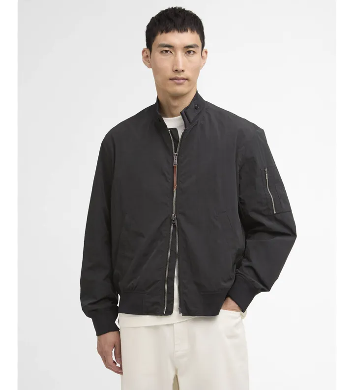 Barbour international para hombre. MCA1103 Chaqueta Fenton negro (L), Casual, Poliamida