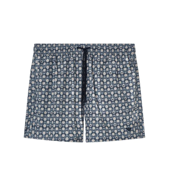 Emporio Armani para hombre. EM000583_AF20439 Bañador corto con mezcla de estampados marino (L), Beachwear, Poliéster