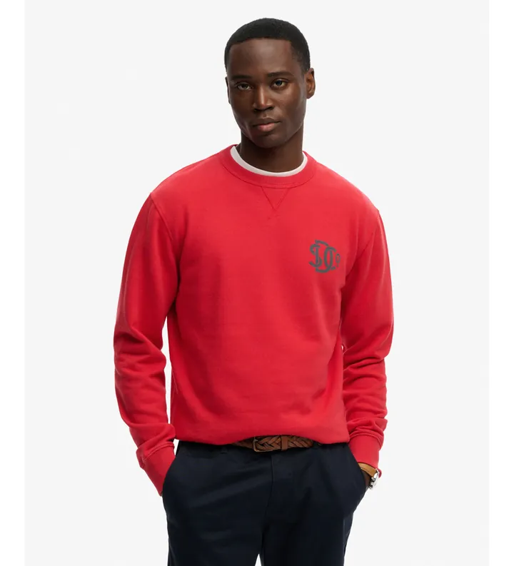 Superdry para hombre. M2014491A Sudadera Merchant rojo (L), Casual, Algodón