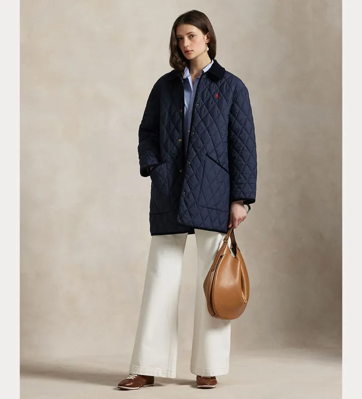 Polo Ralph Lauren para mujer. 211971180003 Chaqueta campera acolchada marino (L), Casual, Poliéster