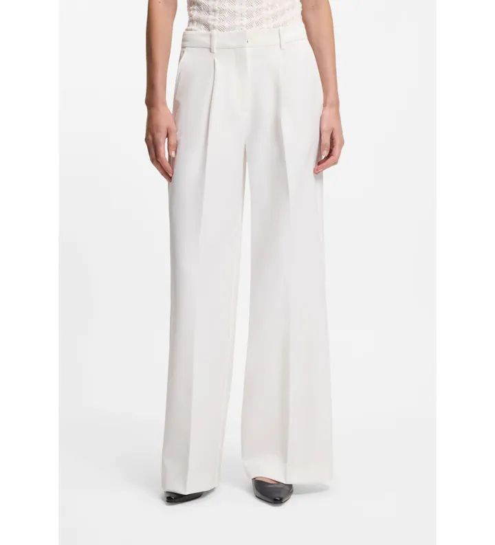 BOSS para mujer. 50535207 Pantalón Tiwi blanco (36), Casual, Poliéster