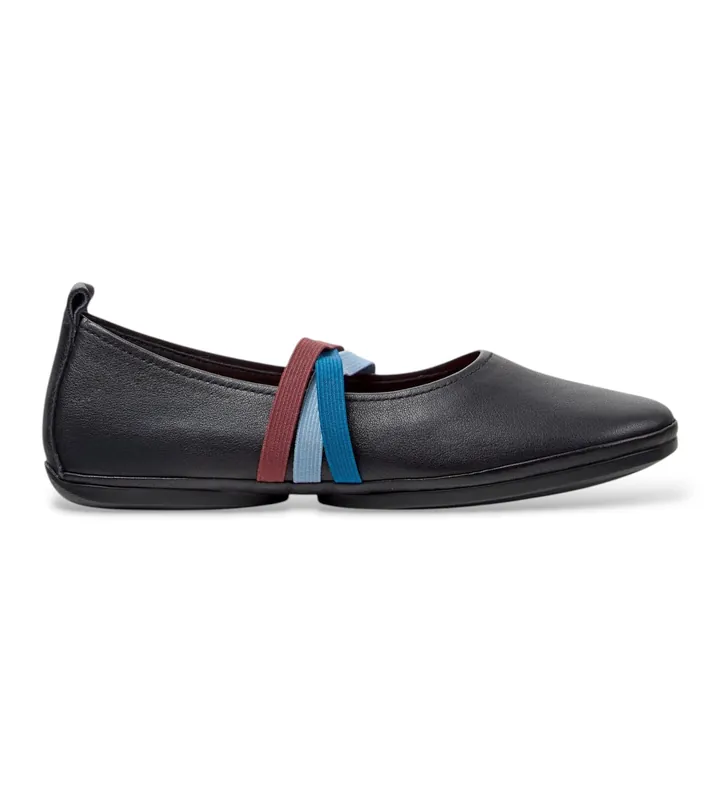 Camper para mujer. K201665-018 Bailarinas de piel Right Nina Twins negro (35), Plano, Ninguno, Casual