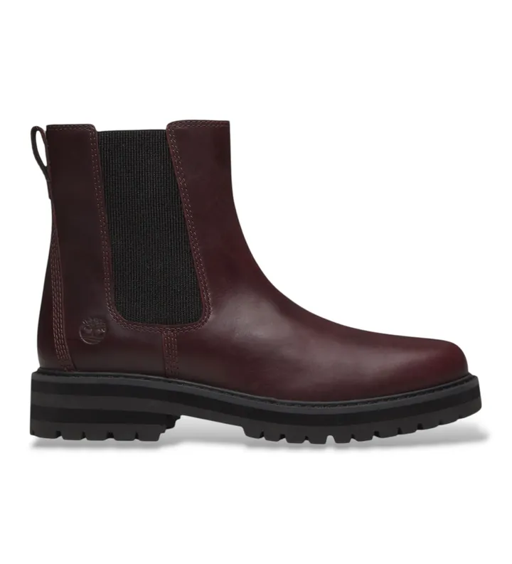 Timberland para mujer. TB0A2KK2EIW1 Botines Chelsea de piel Britton Drive granate (36 W), Plano, Ninguno, Casual