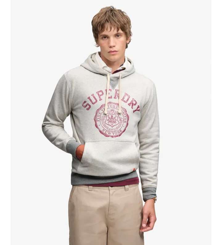 Superdry para hombre. M2014562A Sudadera con capucha Essential gris (L), Casual, Algodón