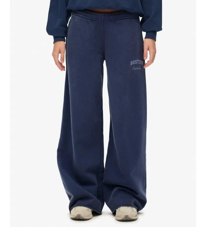 Superdry para mujer. W7011171A Pantalón Jogger Athletic Flare marino (L), Casual, Algodón